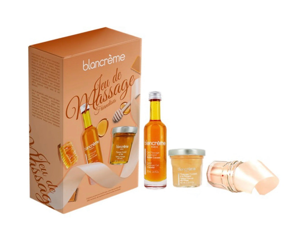 Jeu de Massage Gourmand – Coffret Sensoriel & Romantique Blancrème