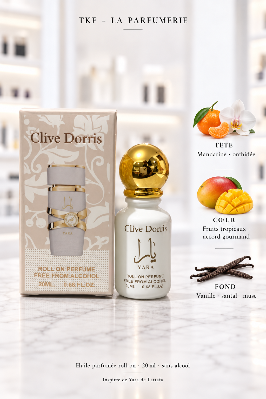 Huiles parfumées roll-on Clive Dorris – 20 ml