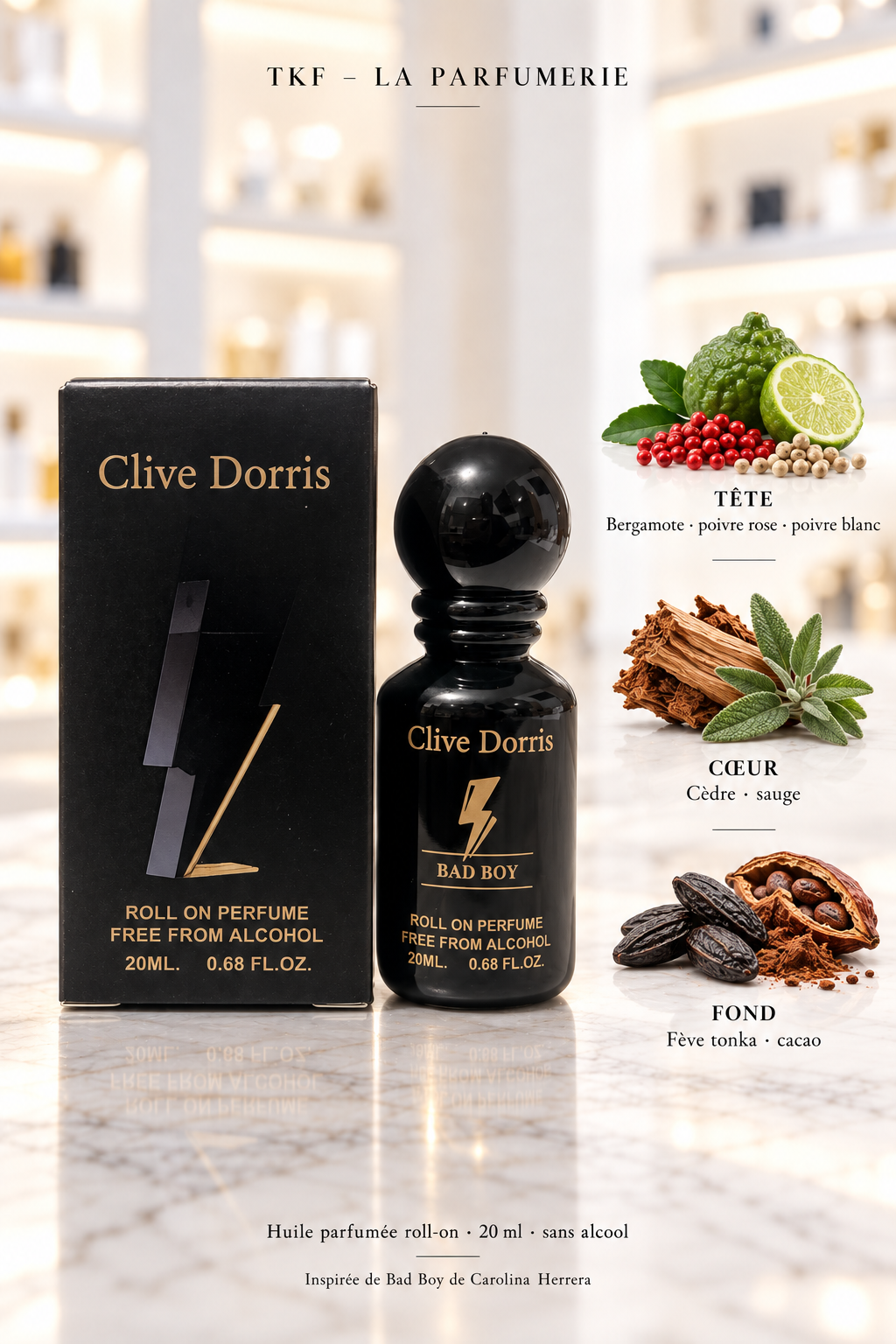 Huiles parfumées roll-on Clive Dorris – 20 ml