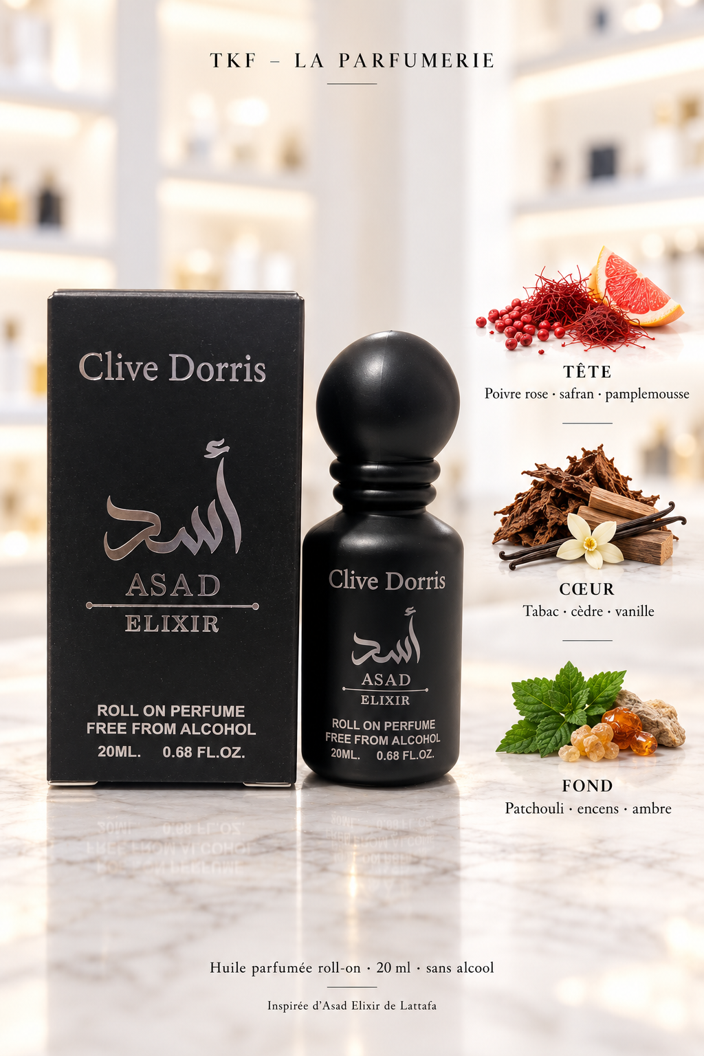 Huiles parfumées roll-on Clive Dorris – 20 ml